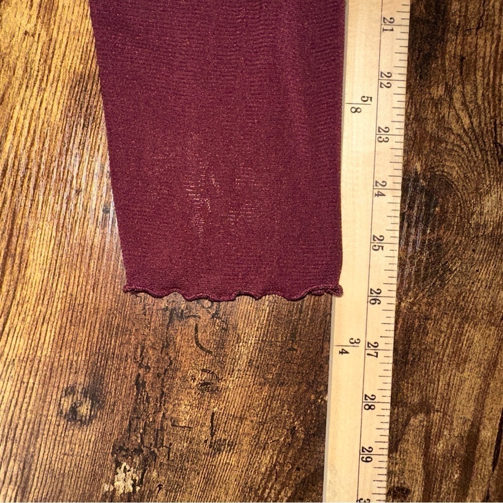 Lane Bryant Top Womens 22/24 Burgundy Blouse Festival Christmas Feminine Boho - Picture 9 of 10